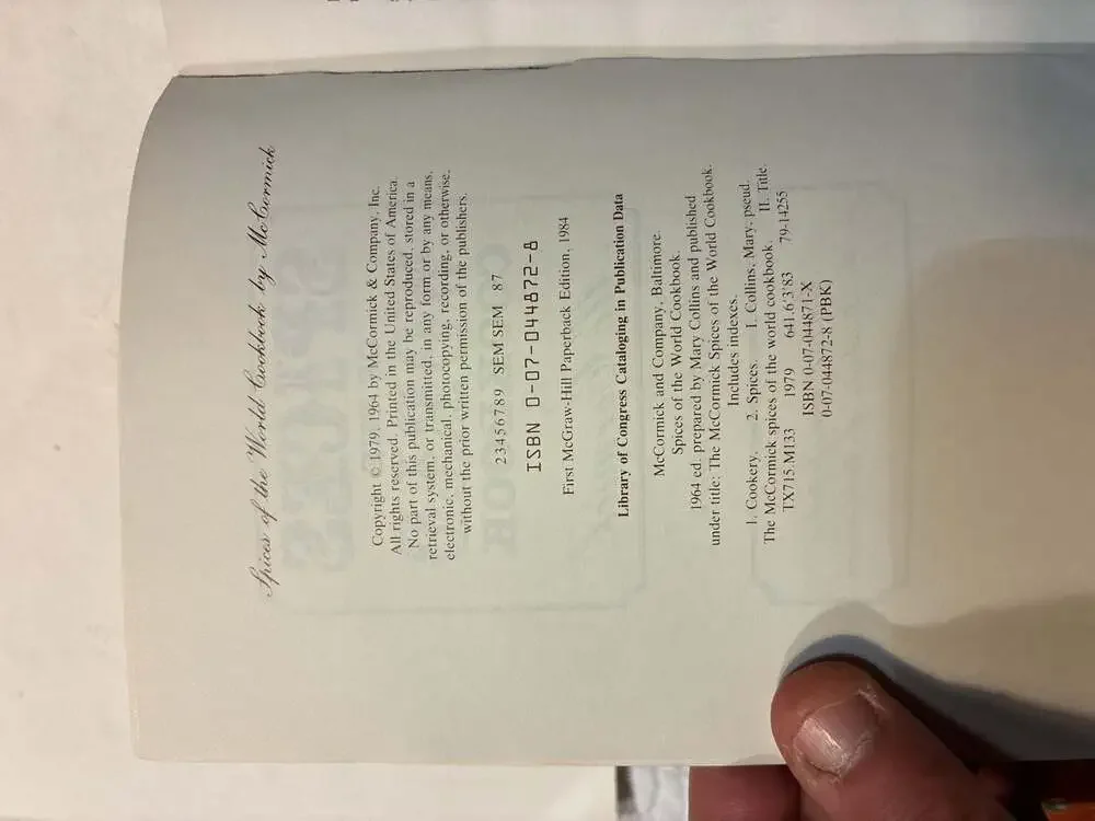 Spices of the World Cookbook by McCormick, Revised Edition (1984)